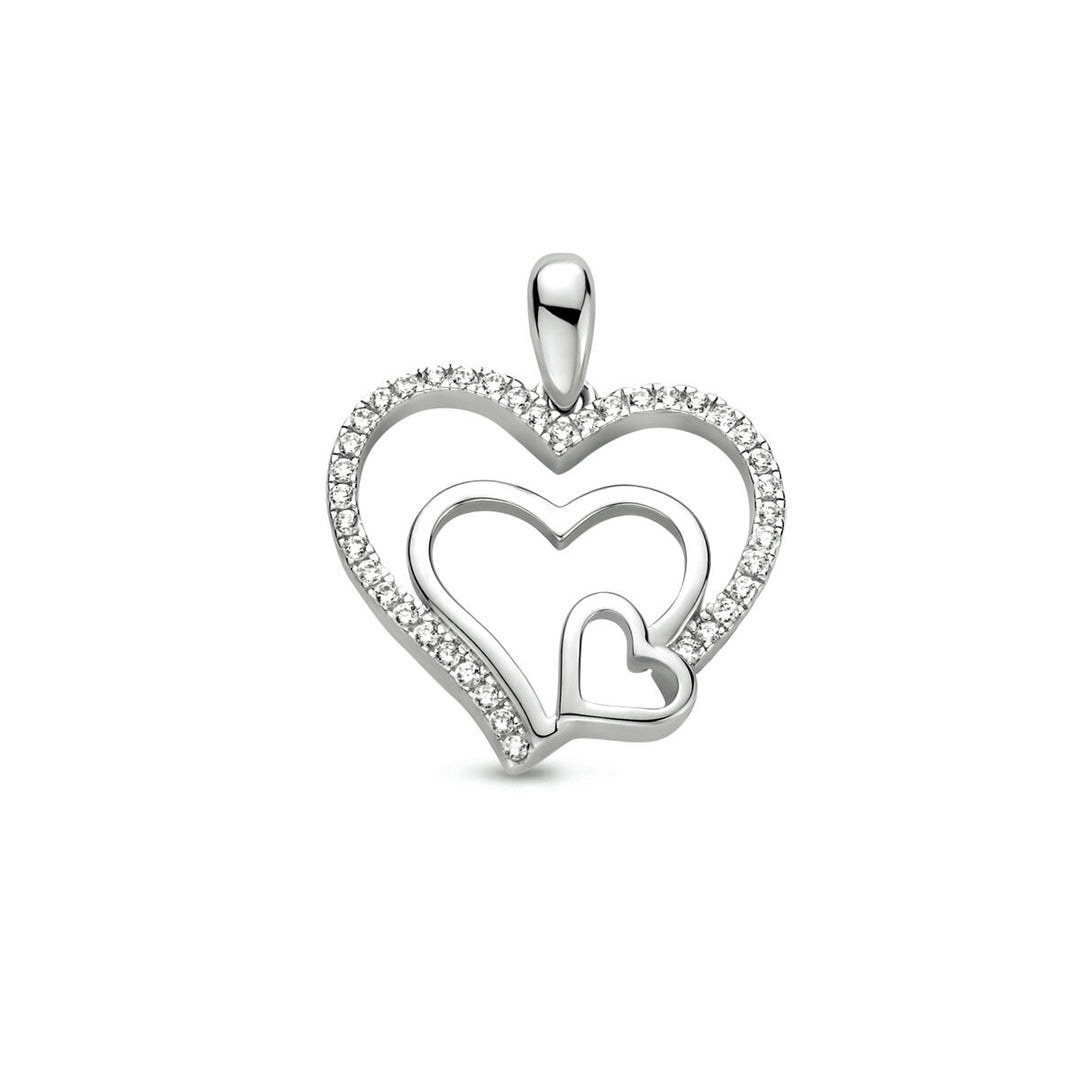hanger hart zirkonia zilver gerhodineerd