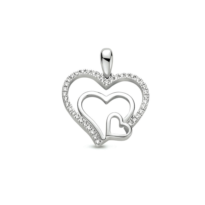 hanger hart zirkonia zilver gerhodineerd