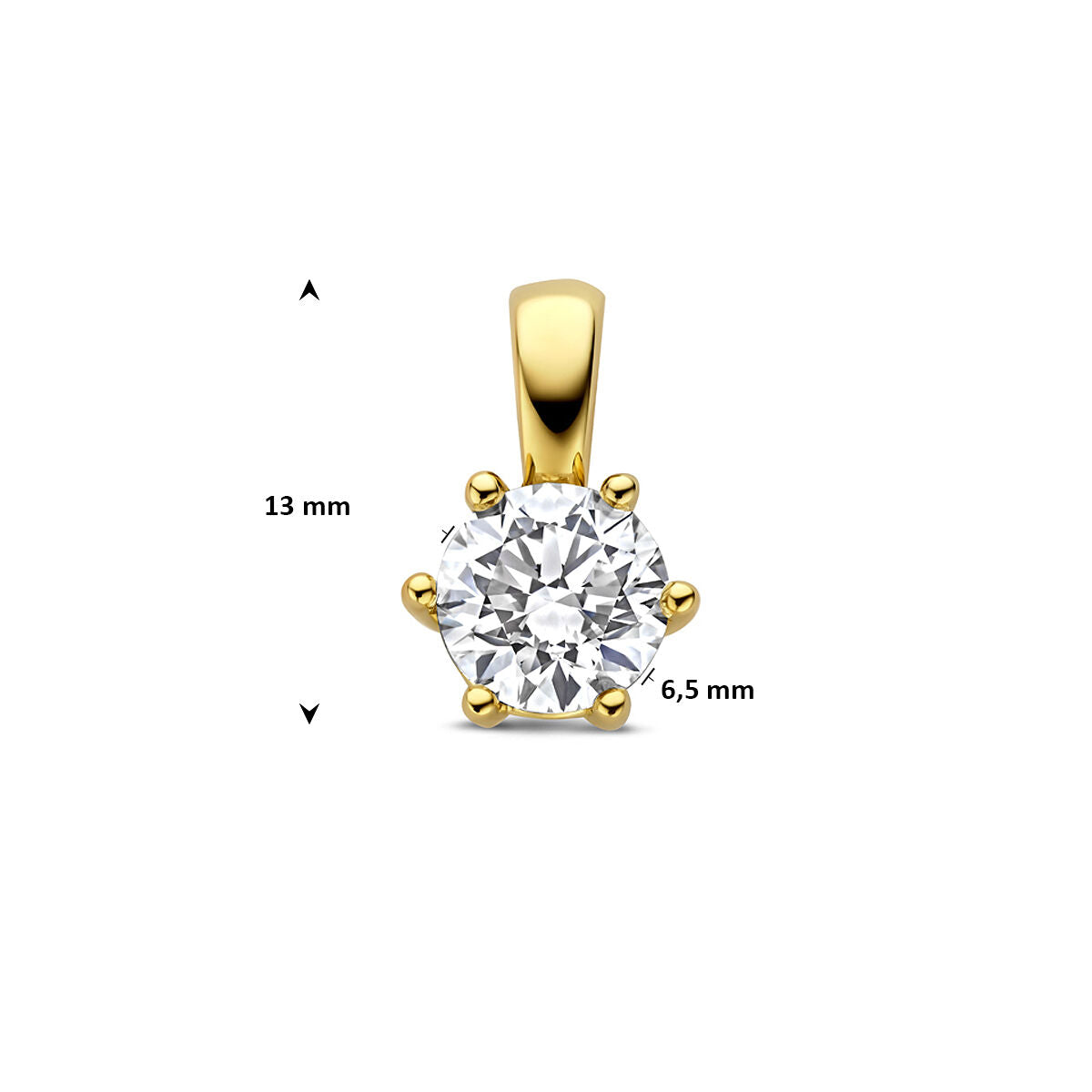 Złoty wisiorek z diamentem hodowanym w laboratorium – 14k żółte złoto