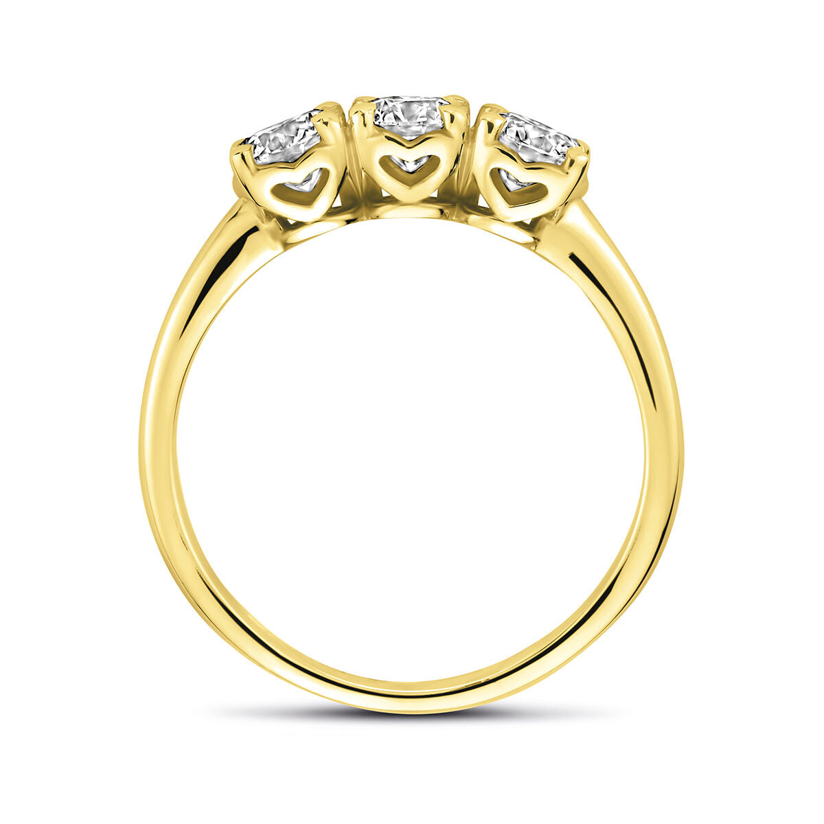 14k żółte złoto damski pierścionek z 0.90ct diamentem hodowanym w laboratorium