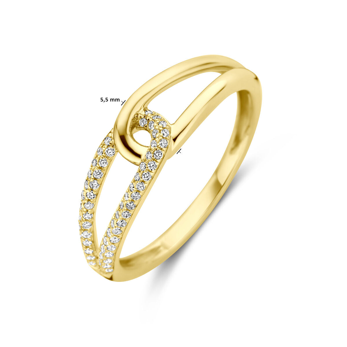 pierścionek diament 0.14ct h si 14K żółte złoto
