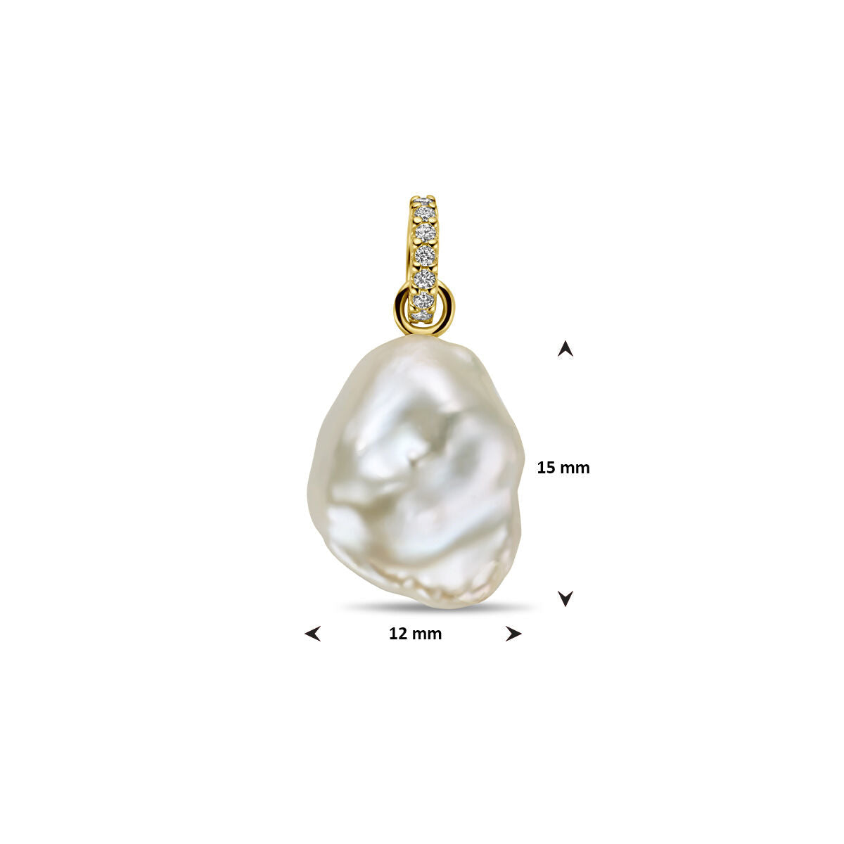 wisiorek perła i diament 0.04ct h si 14K żółte złoto