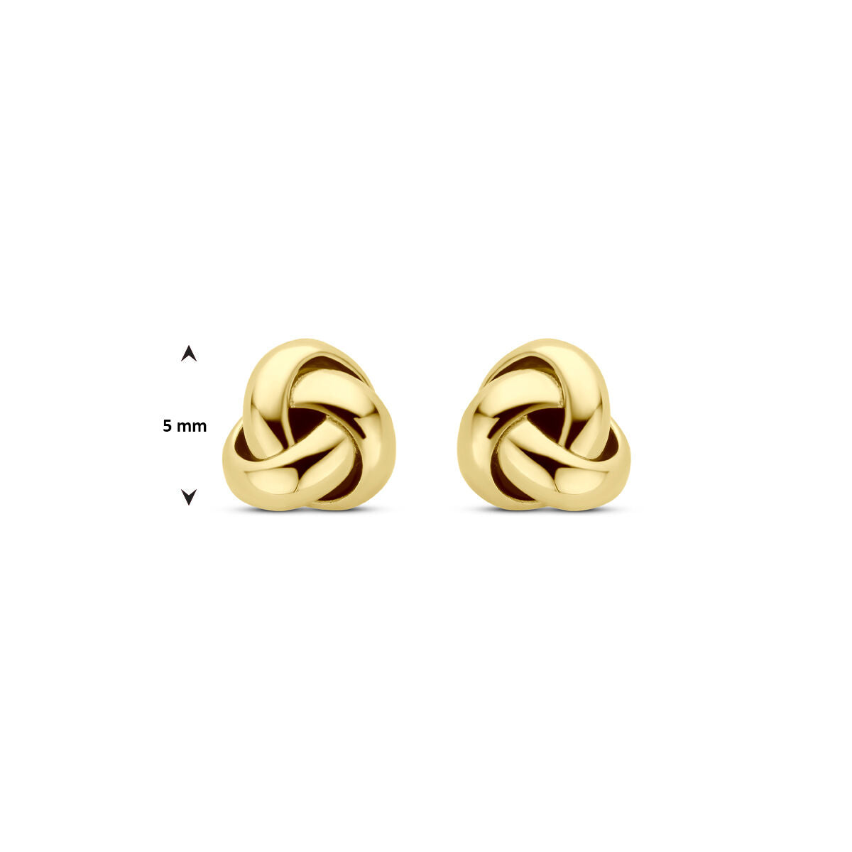 kolczyki wkrętki 5 mm 14K żółte złoto
