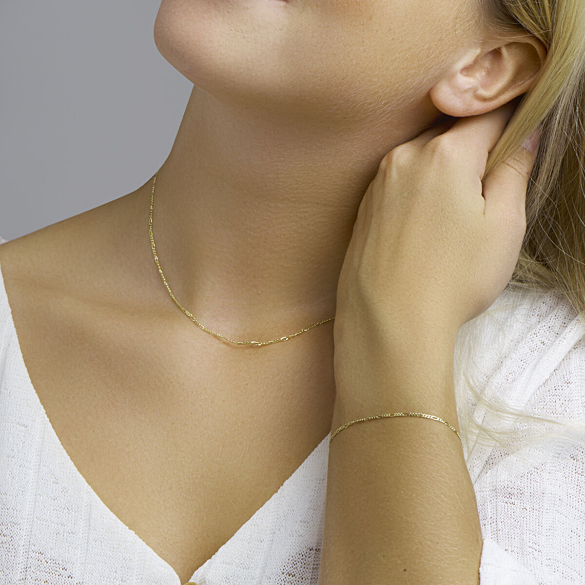 bransoletka figaro 1,6 mm 18 cm 14K żółte złoto