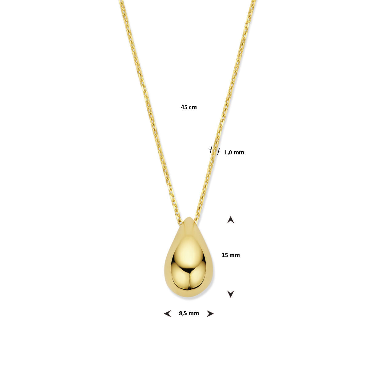 naszyjnik 45 cm 14K żółte złoto