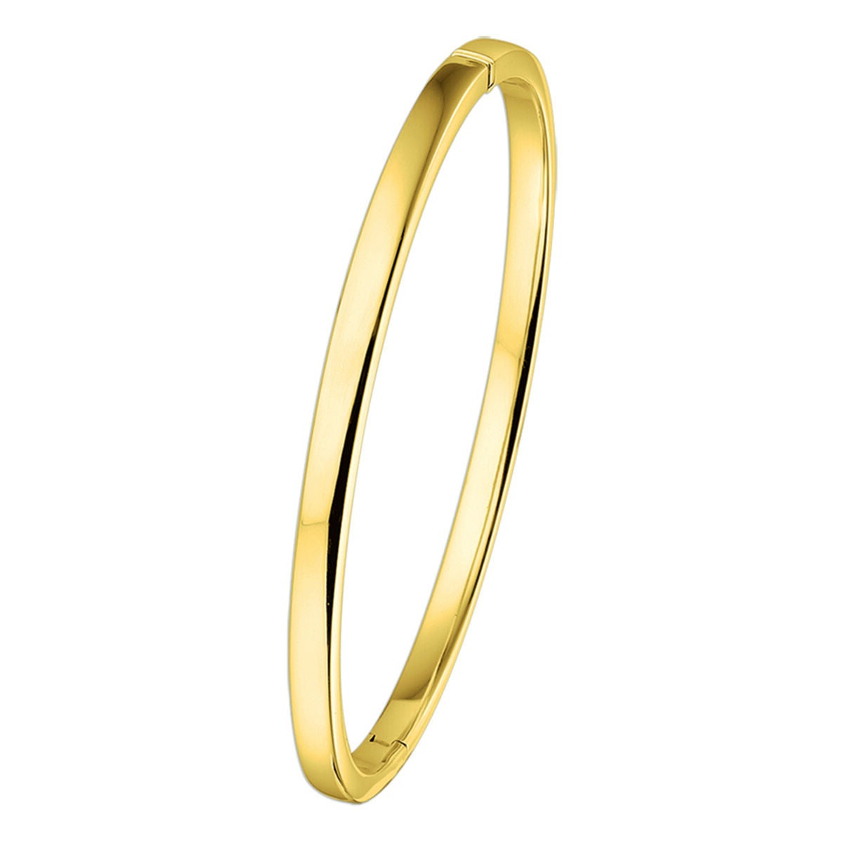 bransoleta szarnierowa z płaskiej rury 4 x 60 mm ze złotego 14K