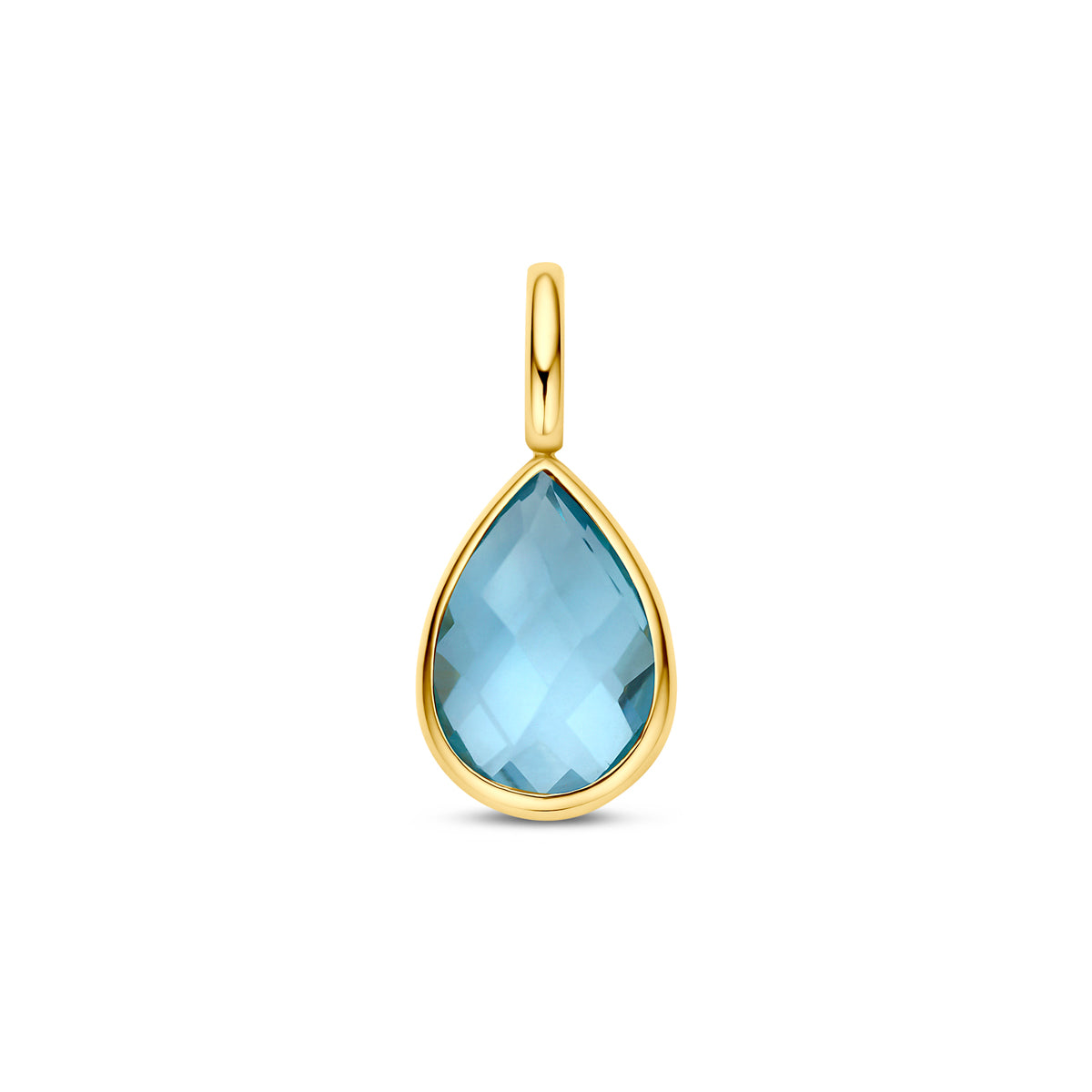 9k hanger blauw topaas 9K geel