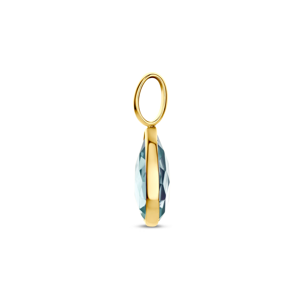 9k hanger blauw topaas 9K geel