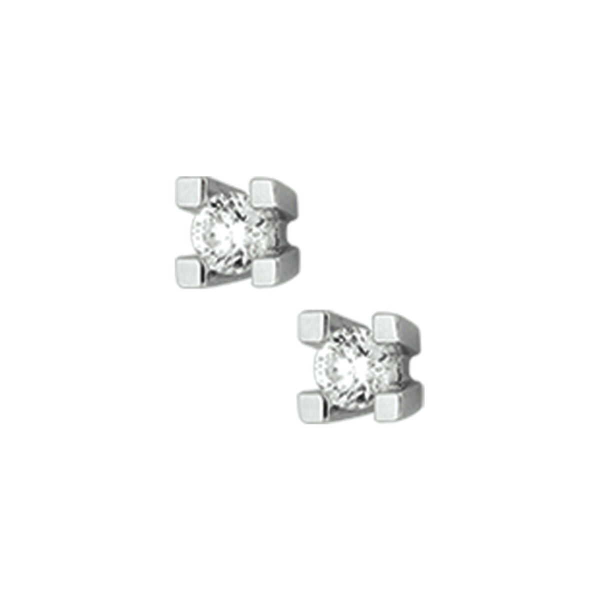 oorknoppen diamant 0.20ct (2x0.10ct) h si 14K witgoud