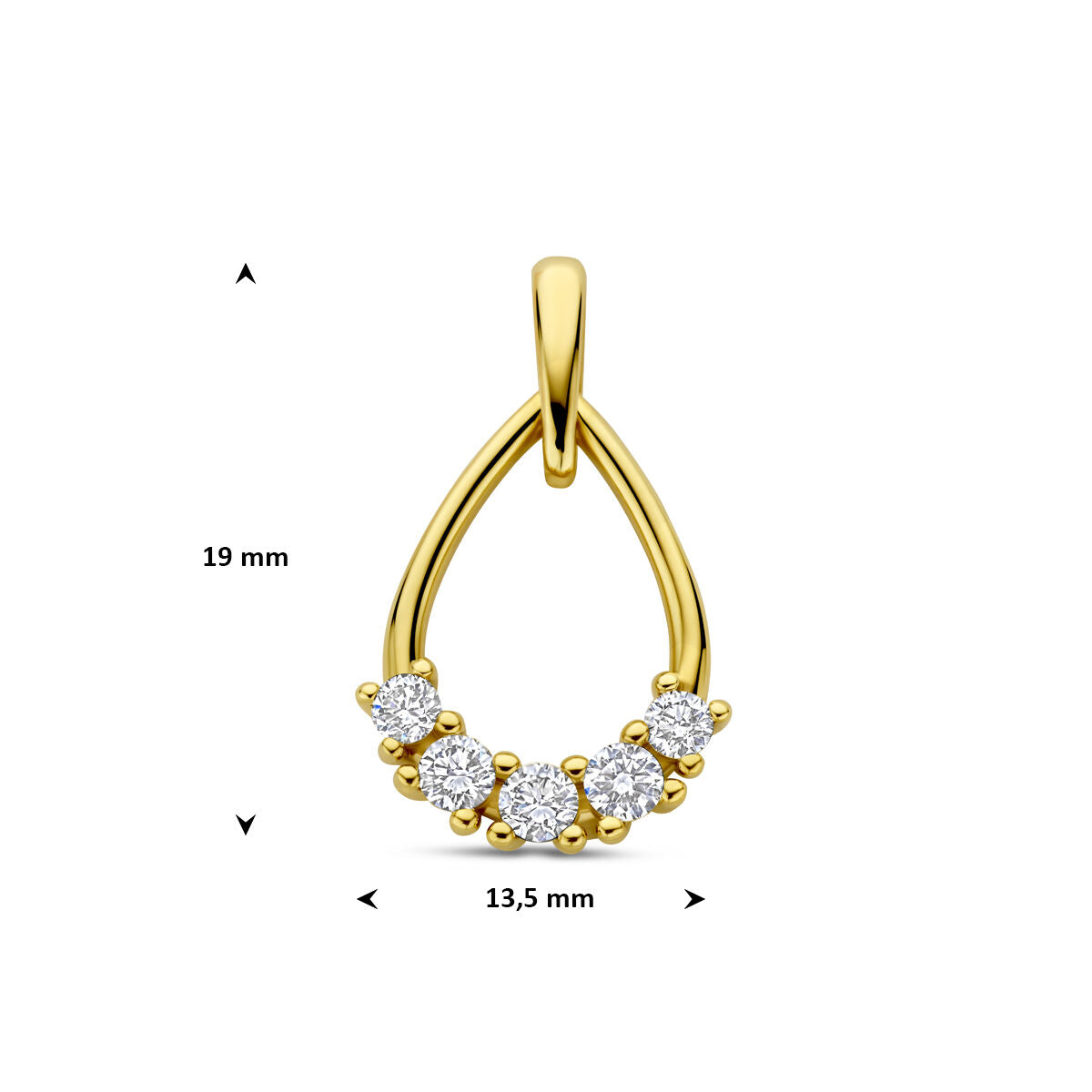 Złoty wisiorek z diamentem hodowanym w laboratorium – 14k żółte złoto