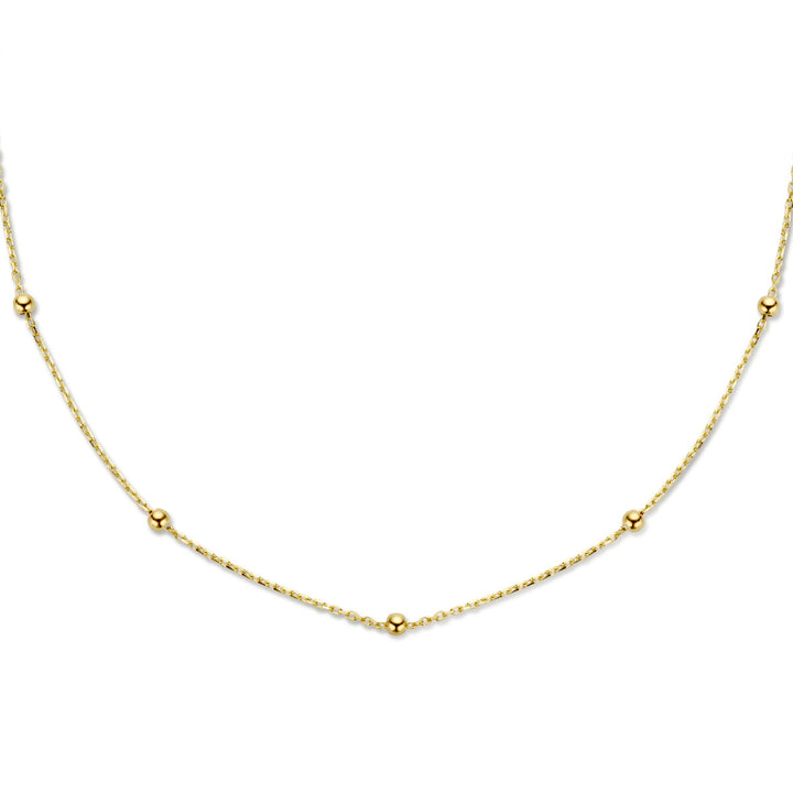 collier bolletjes 2,5 mm 40 - 42 - 44 cm 14K geelgoud
