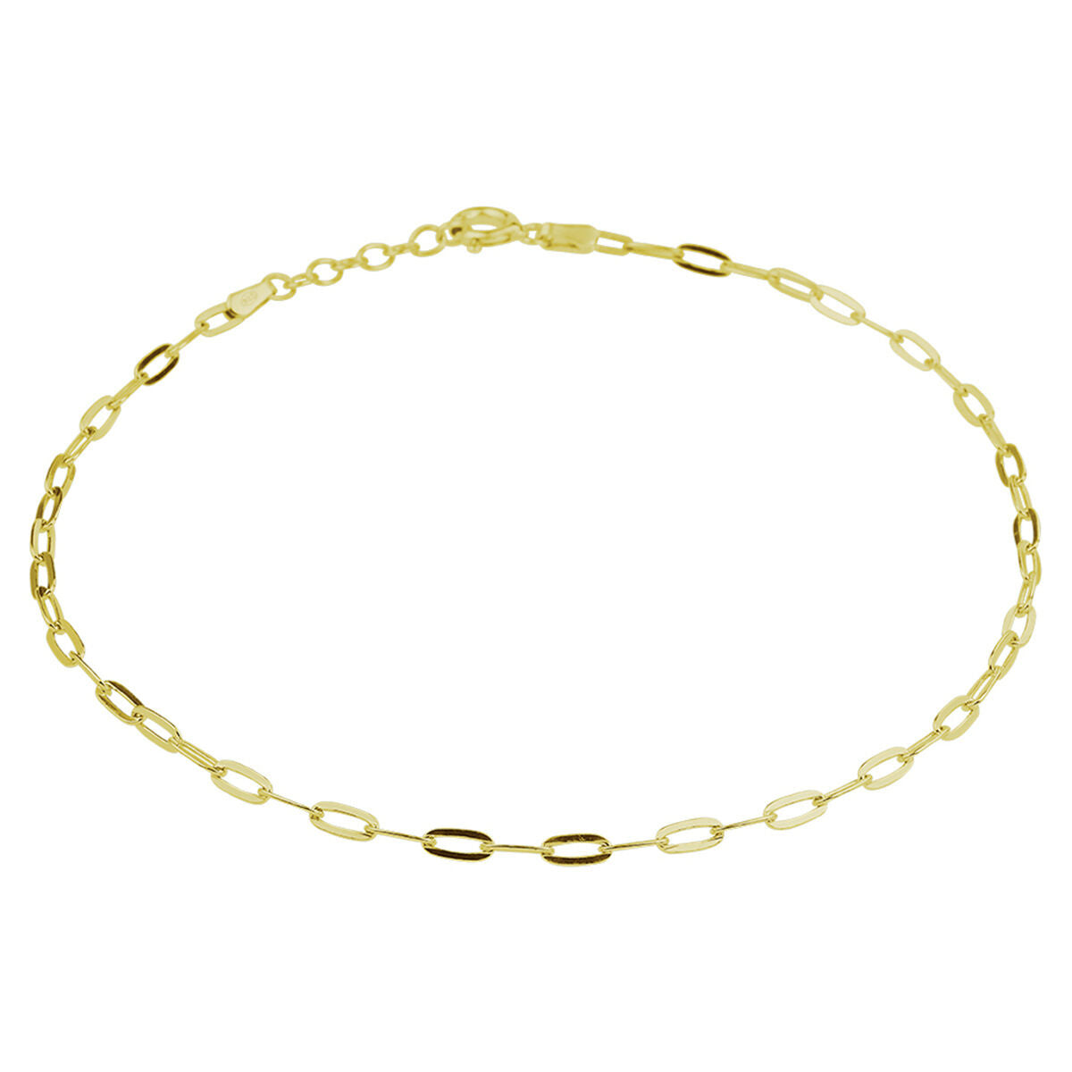 Złote łańcuszek z ogniwami o szerokości 2,4 mm, długość 24 + 2 cm, zapięcie.