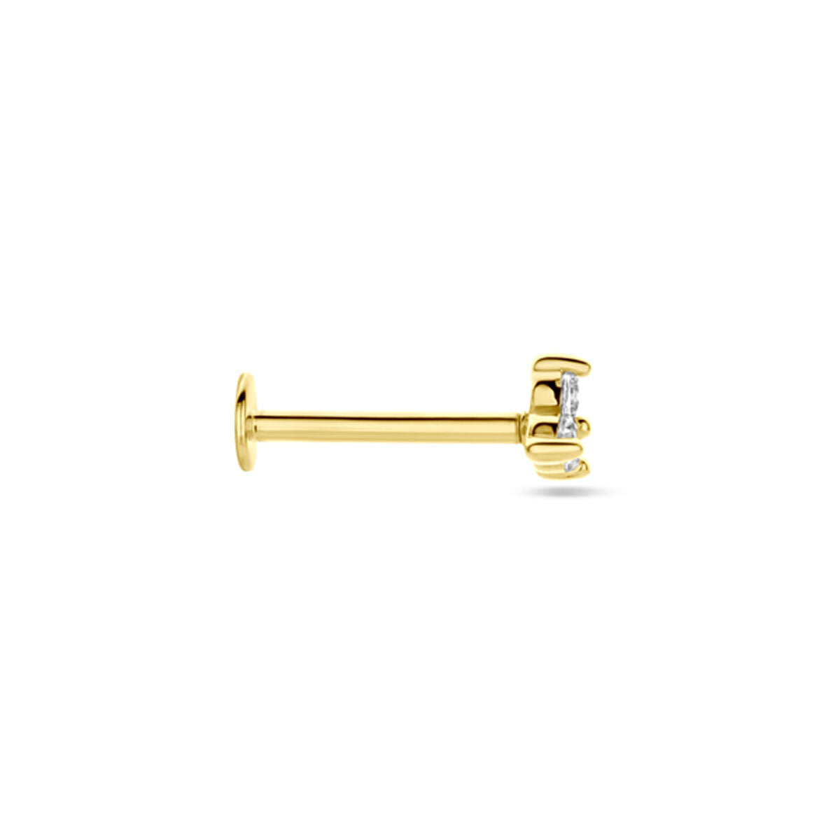 piercing z cyrkonią 3,5 mm 14K żółte złoto