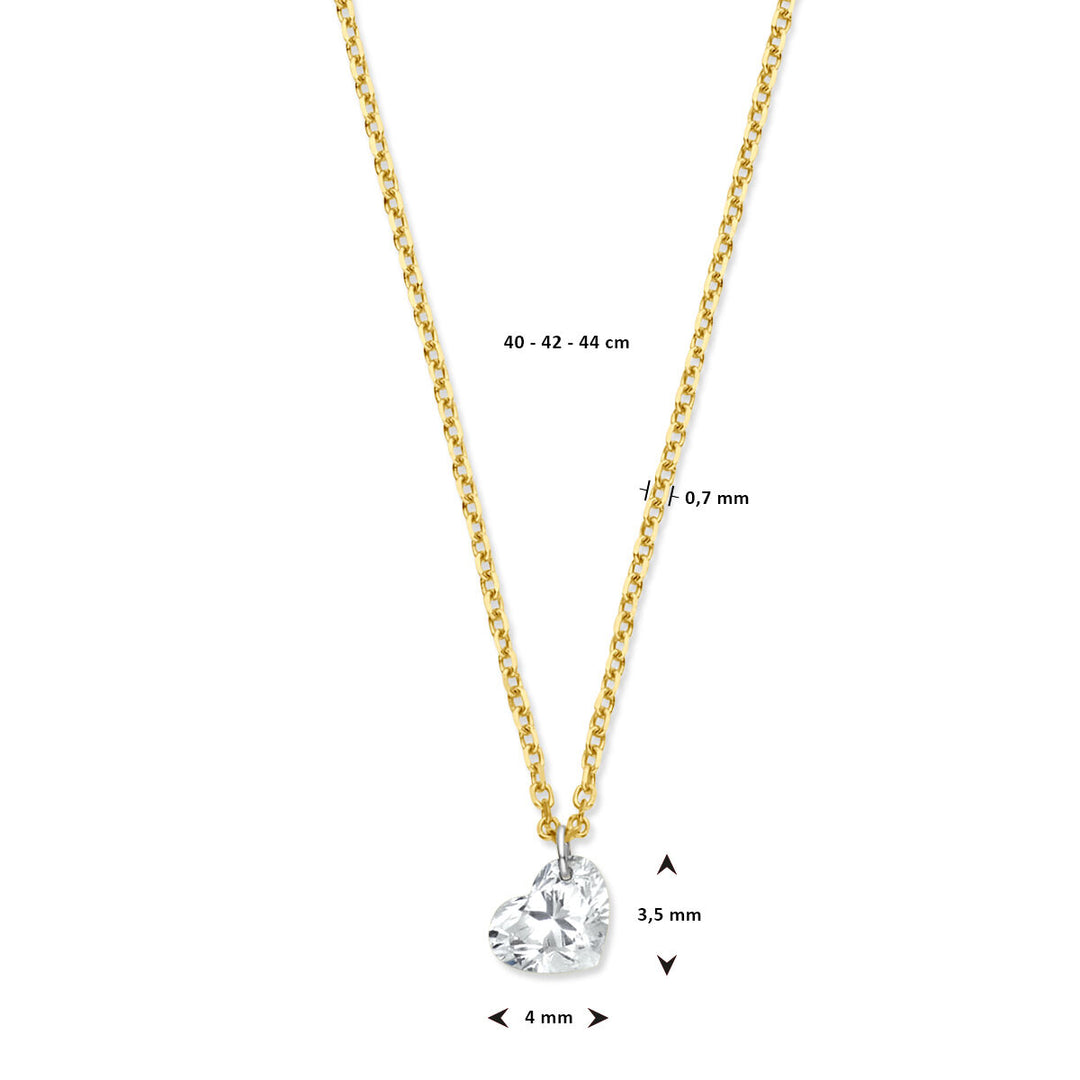 collier hart diamant  40 – 42 – 44 cm 0.25ct g si 18K geelgoud