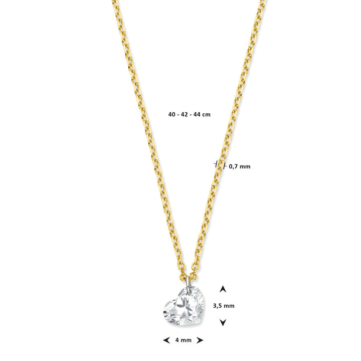 collier hart diamant  40 – 42 – 44 cm 0.25ct g si 18K geelgoud