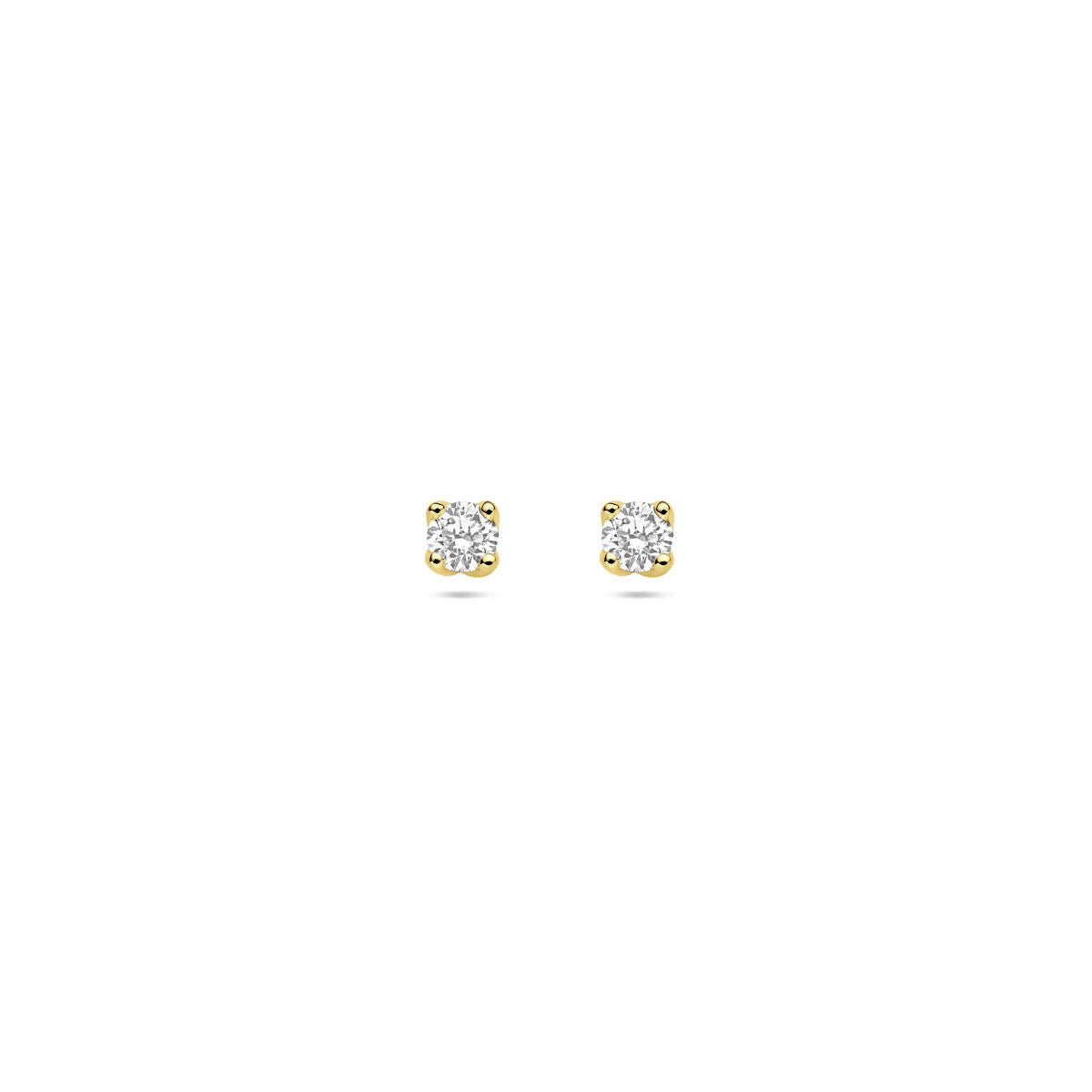 Kolczyki z lab-grown diamentami 0,20 ct (2x 0,10 ct) w złocie 14K, o średnicy 3,25 mm.