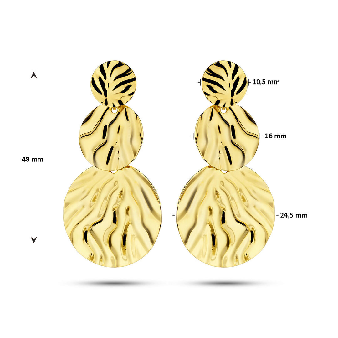 oorhangers reliëf 1 micron zilver verguld (geel)