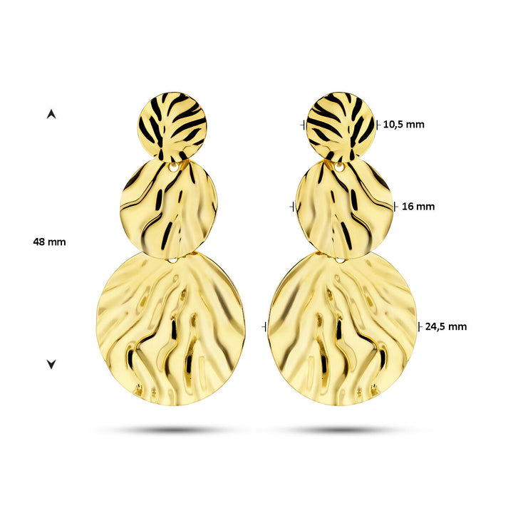 oorhangers reliëf 1 micron zilver verguld (geel)