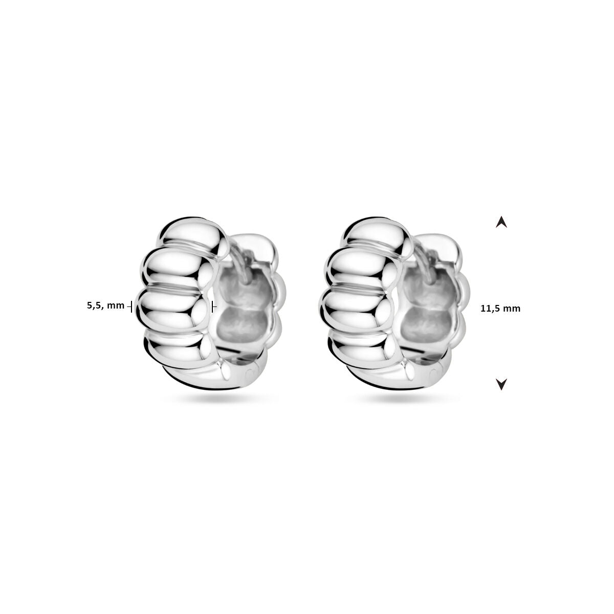 kolczyki koła 11,5 mm srebro rodowane