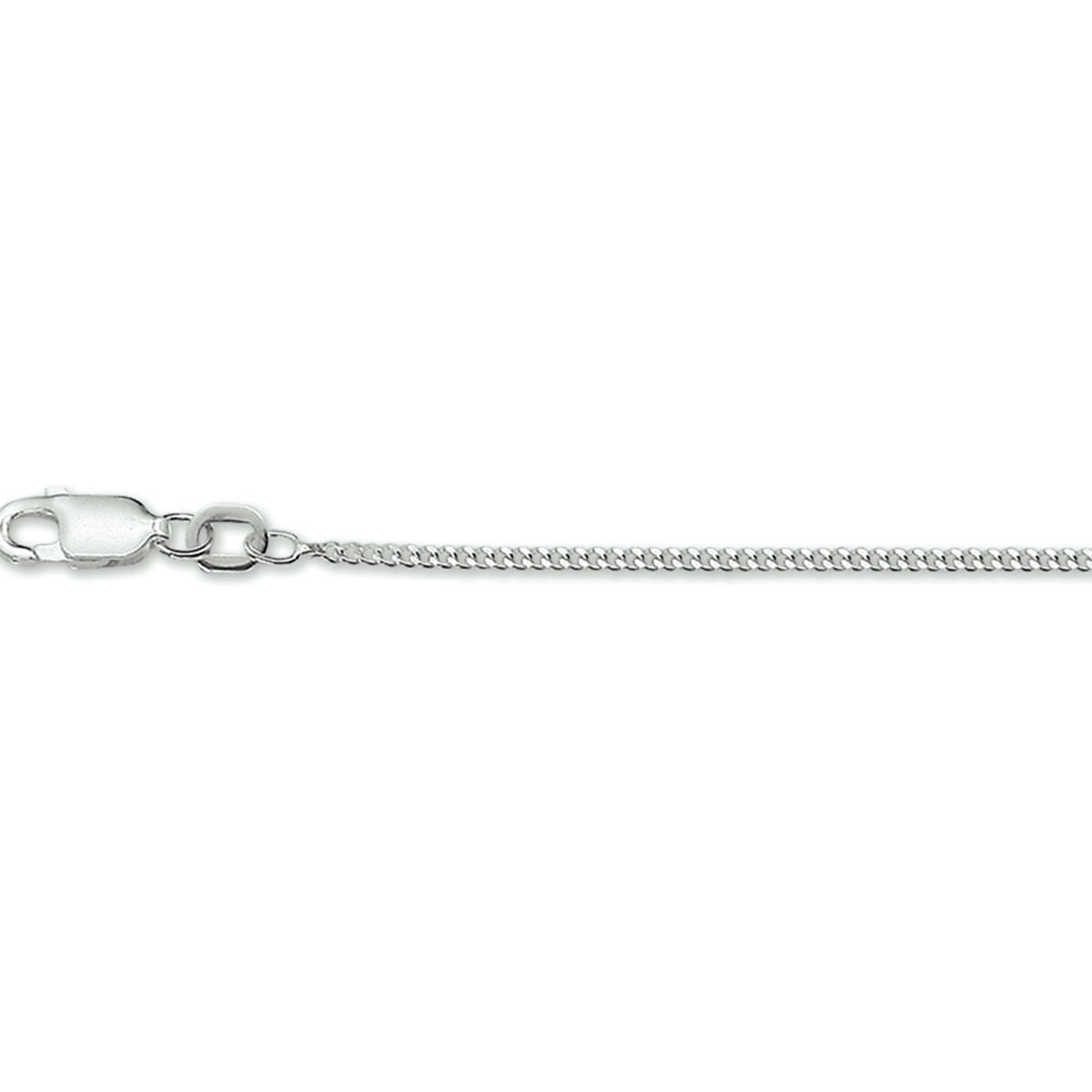 Naszyjnik gourmet 1,4 mm o długości 38 cm, wykonany ze srebra, pokryty rhodium.