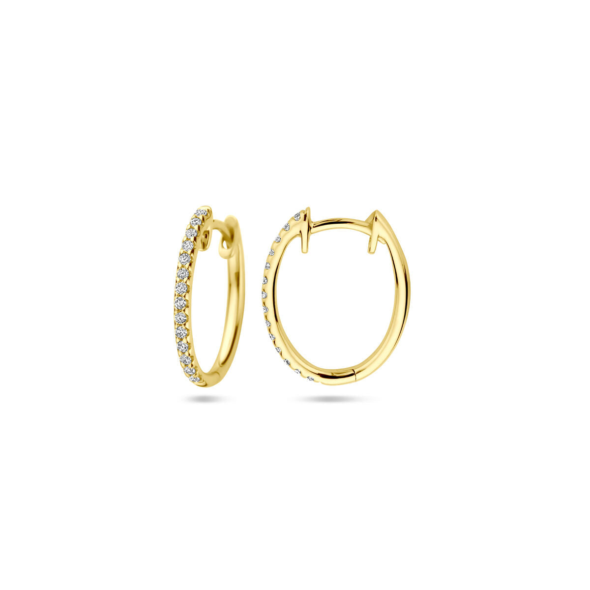 kolczyki koła diament h si 1,5 mm rurka 14K żółte złoto