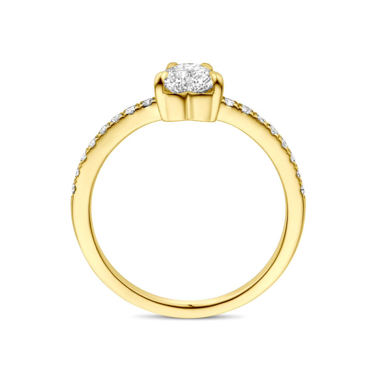 pierścionek z lab-grown diamentem 0.665ct h si 14K żółte złoto