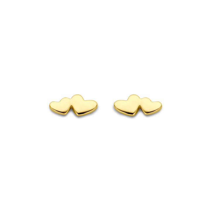 oorknoppen hartjes 3 mm 14K geelgoud