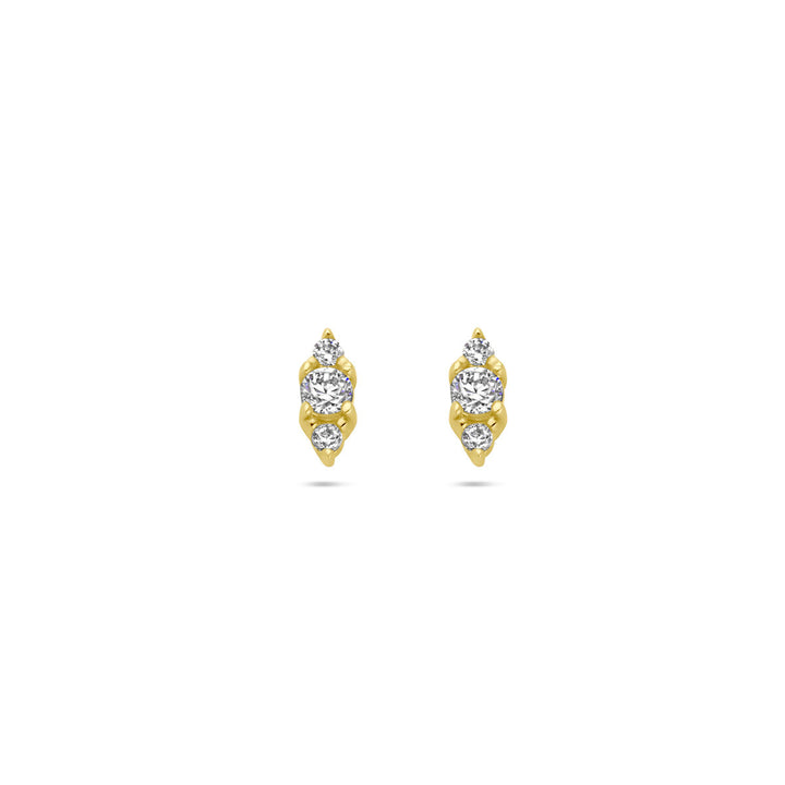 oorknoppen zirkonia 14K geelgoud
