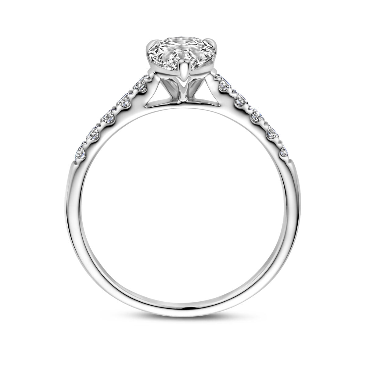 pierścionek diament lab grown 1.22ct h si 14K białe złoto