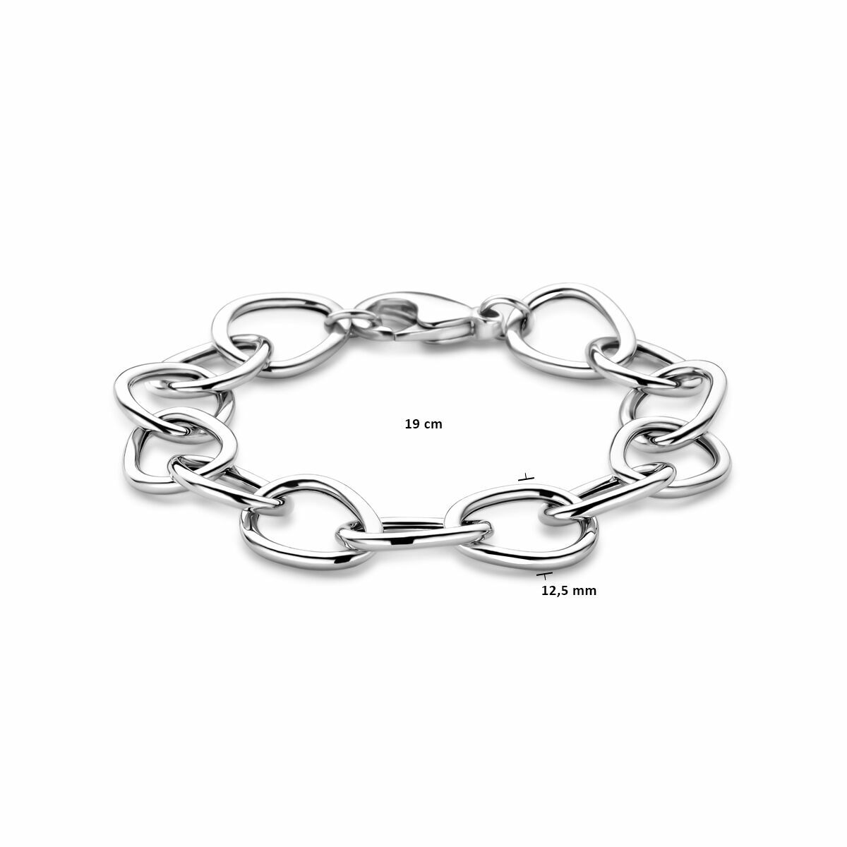 bransoletka 12,5 mm 19 cm srebro rodowany