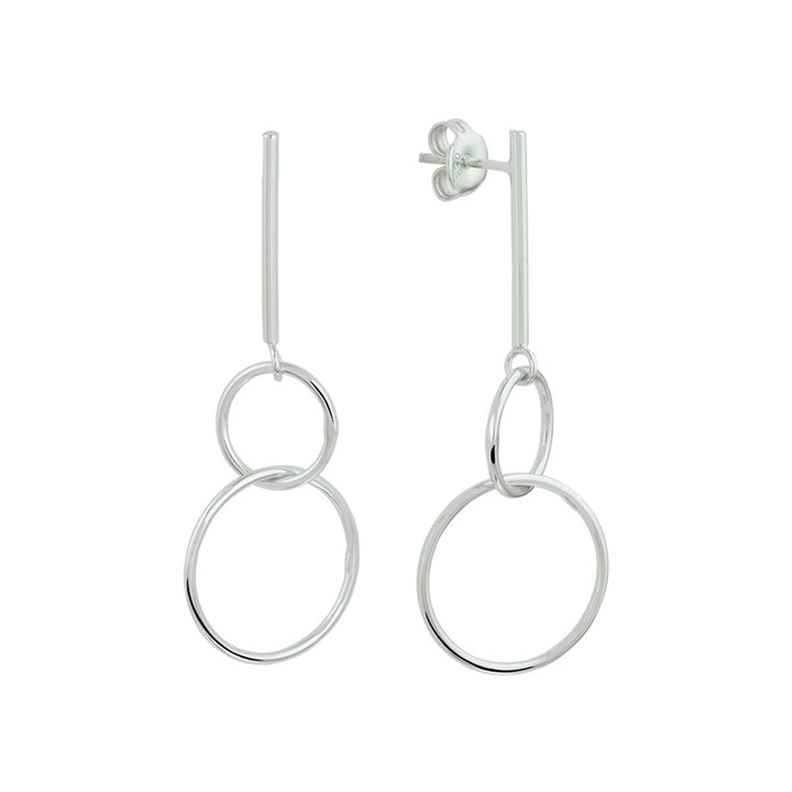 oorhangers rondjes zilver gerhodineerd