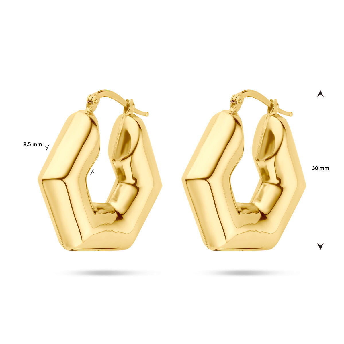 kolczyki koła 30 mm 1 mikron srebro pozłacany (żółte)