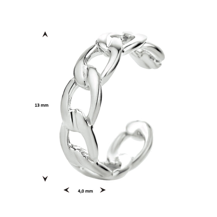 earcuff schakel zilver gerhodineerd