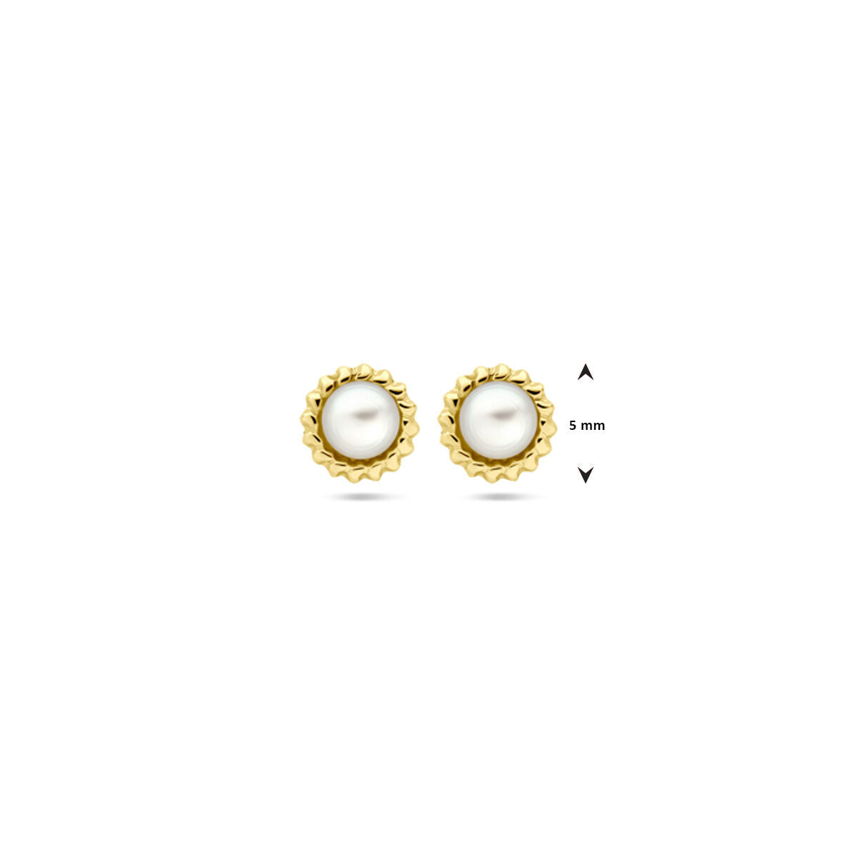 kolczyki wkrętki perła 5,0 mm 14K żółte złoto