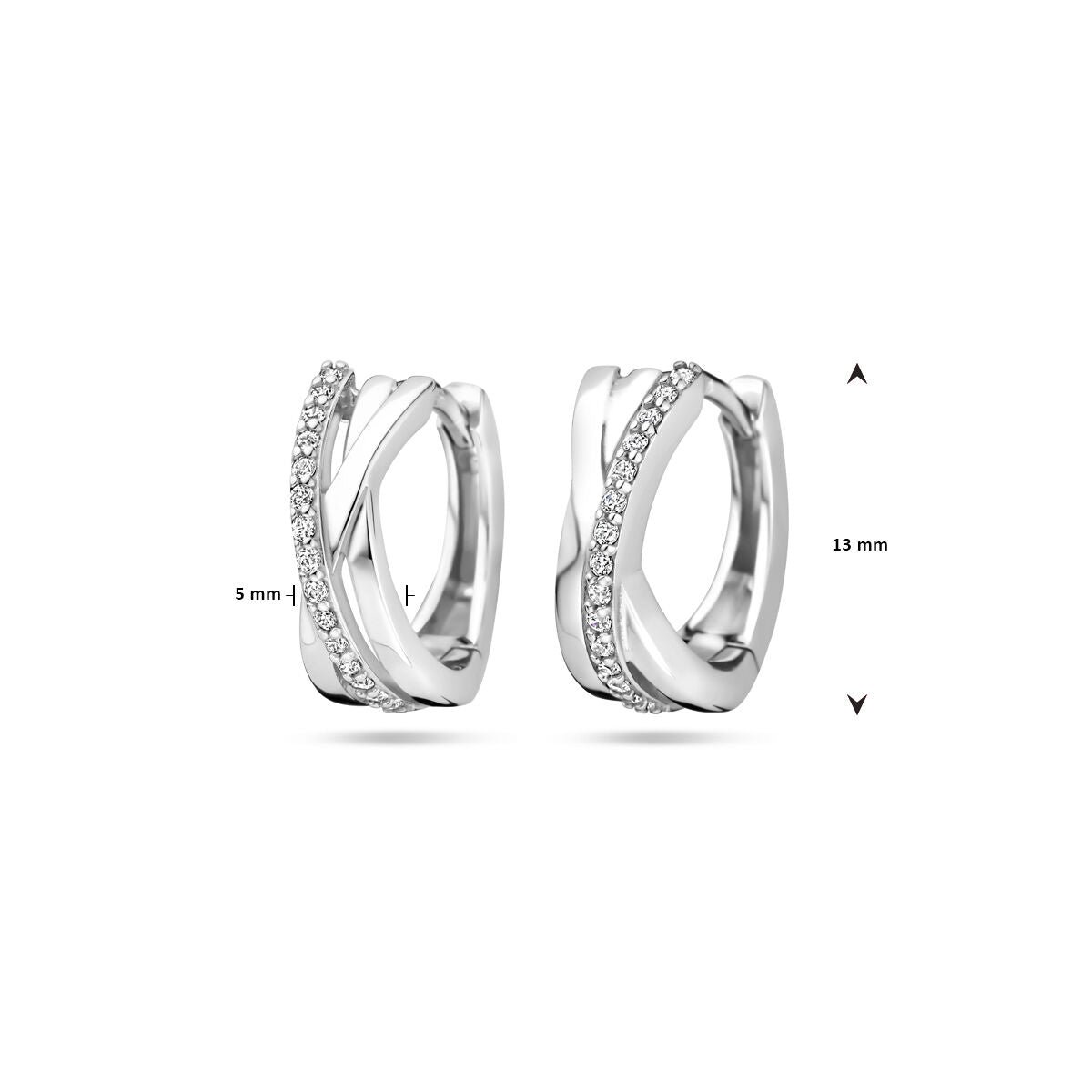 kolczyki koła 13 mm srebro rodowane