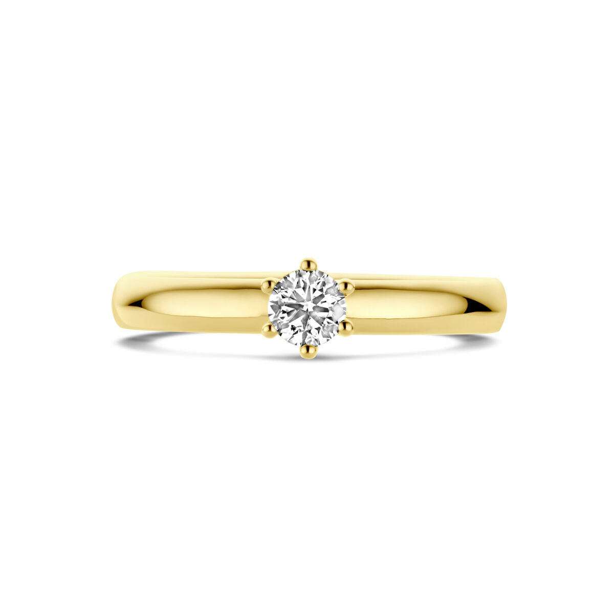 pierścionek z diamentem 0.25ct h si 14K żółte złoto