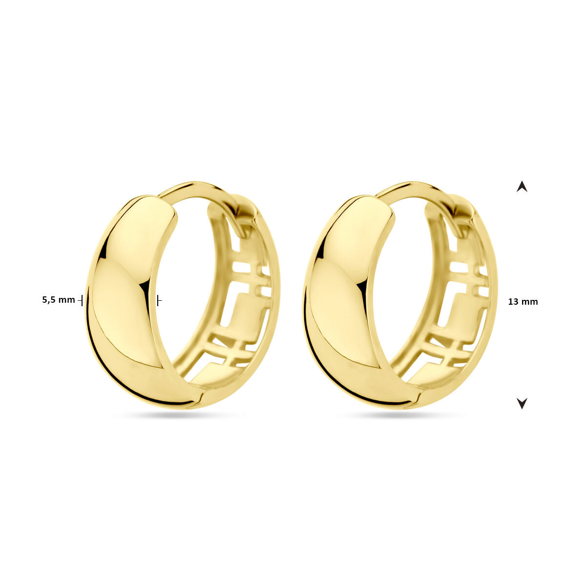kolczyki koła 13 mm 14K żółte złoto