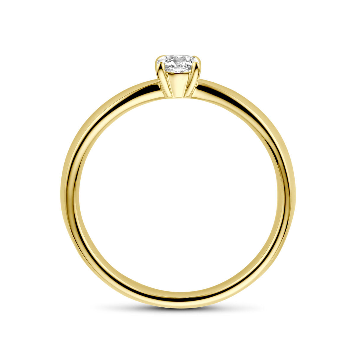 pierścionek z diamentem 0.25ct h si 14K żółte złoto