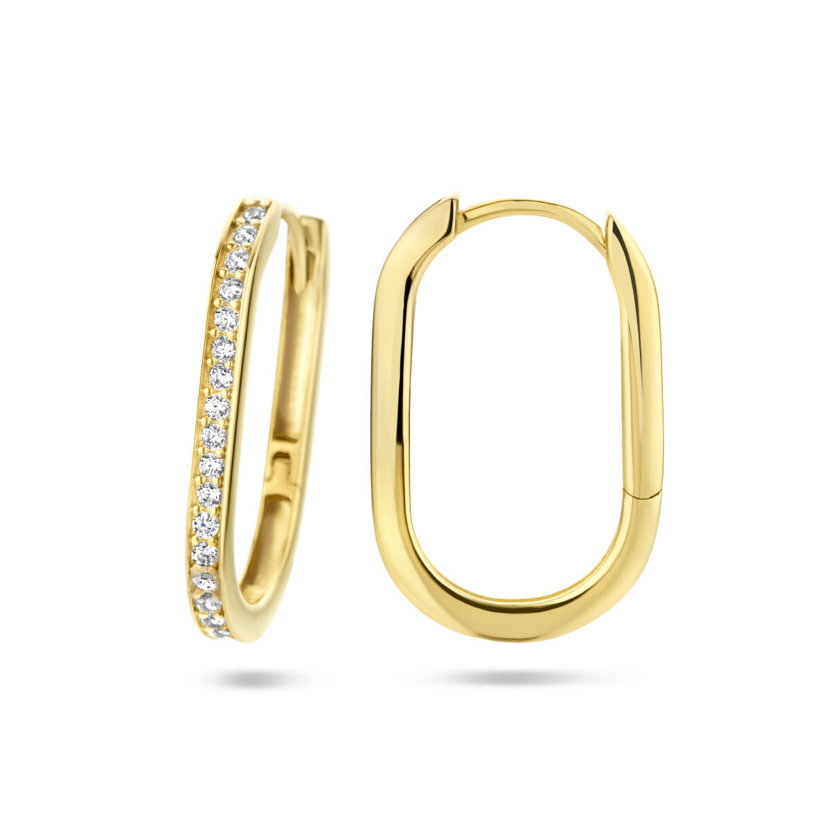 klapoorki paperclip cyrkonia 14K żółte złoto