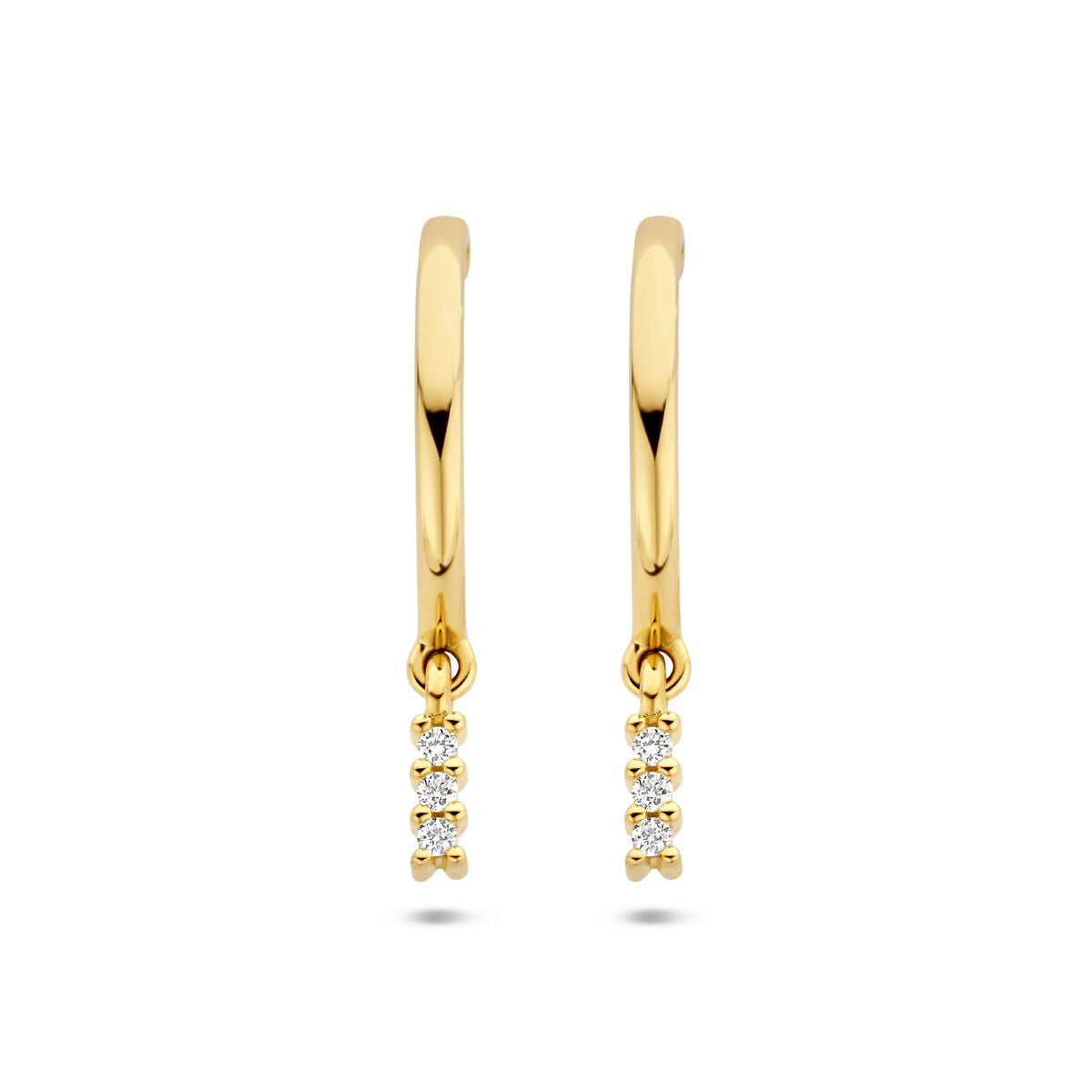 stekerożki diament 0.05ct (2x0.025ct) h si 14K żółte złoto