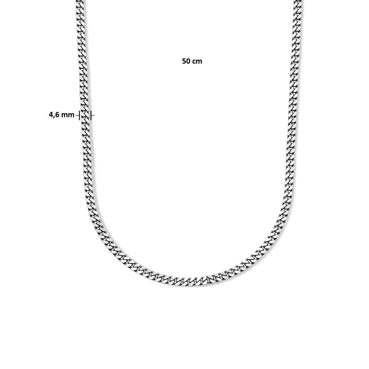 Srebrny naszyjnik męski - kolia oxi gourmette 6-kątny szlif 4,6 mm