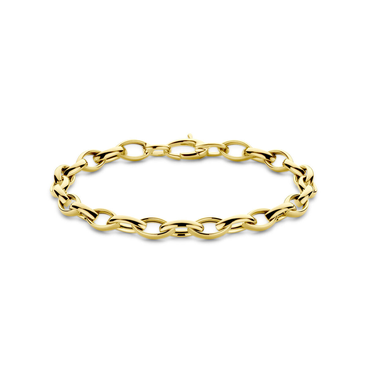 bransoletka 14K złota o szerokości 6,0 mm i długości 19,5 cm z ogniwami w kształcie owalnym