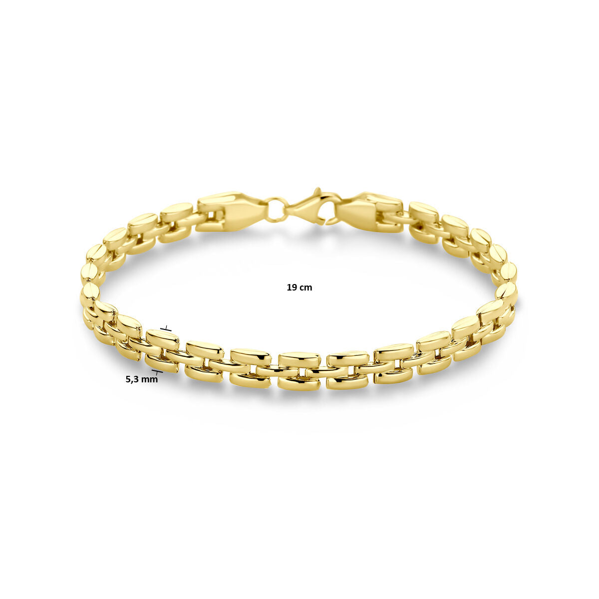 bransoletka panter 5,3 mm 19 cm 14K żółte złoto