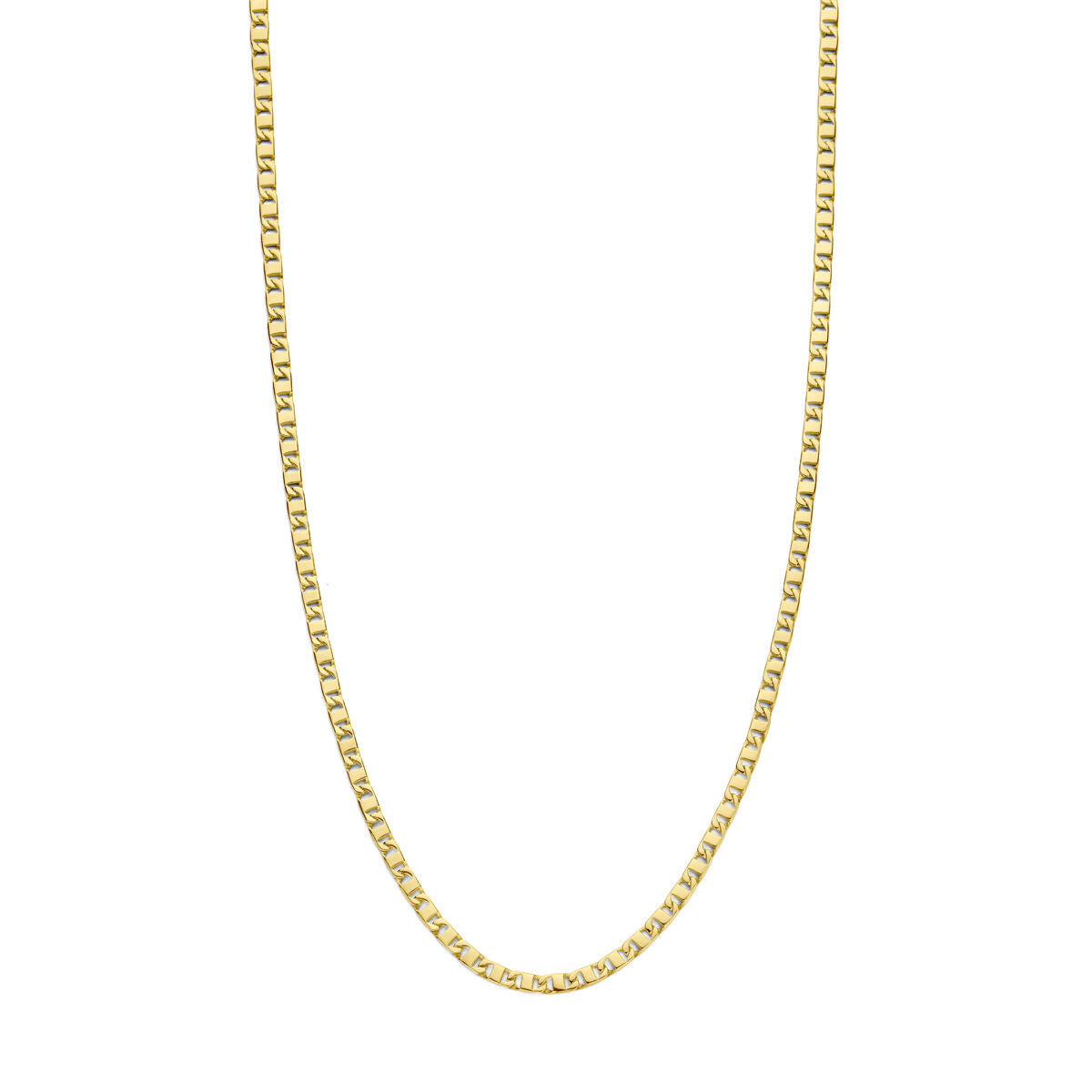 De Van der Kooij Collectie Gouden heren ketting - collier 3,5 mm 14K wordt in een zachte ronding gepresenteerd tegen een witte achtergrond en biedt een elegante keuze voor herensieraden.