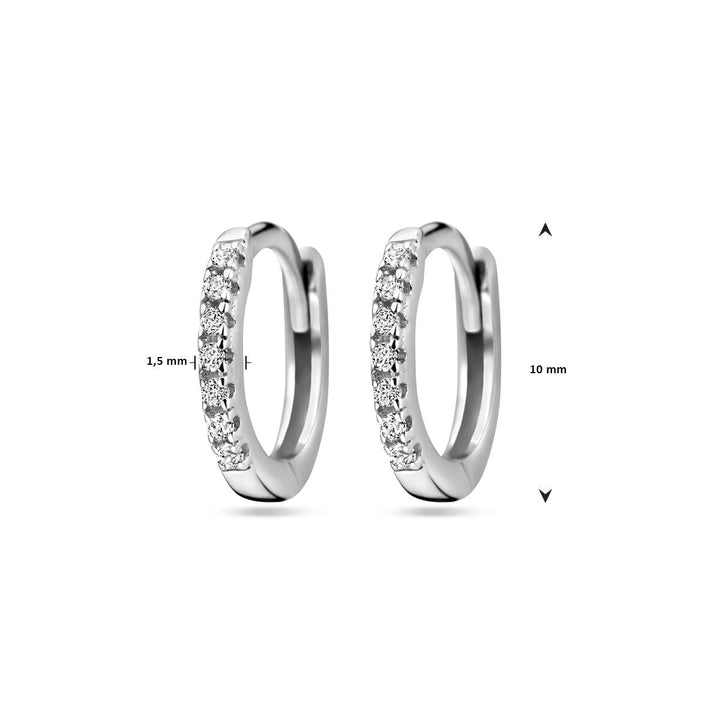 klapoorringen zirkonia zilver gerhodineerd