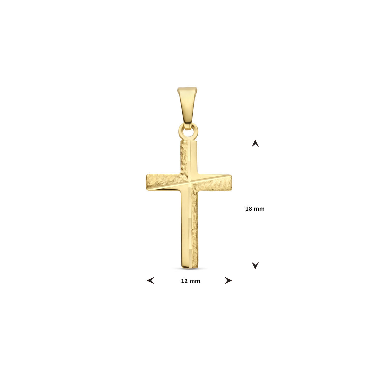 wisiorek krzyż młotkowany 18 mm 14K żółte złoto