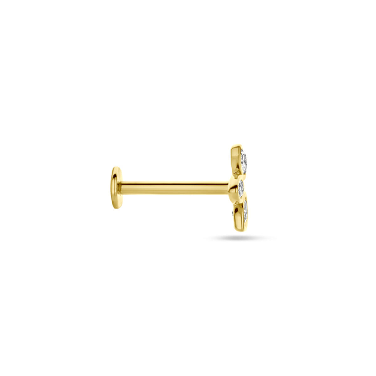 piercing z cyrkonią 5,5 mm 14K żółte złoto
