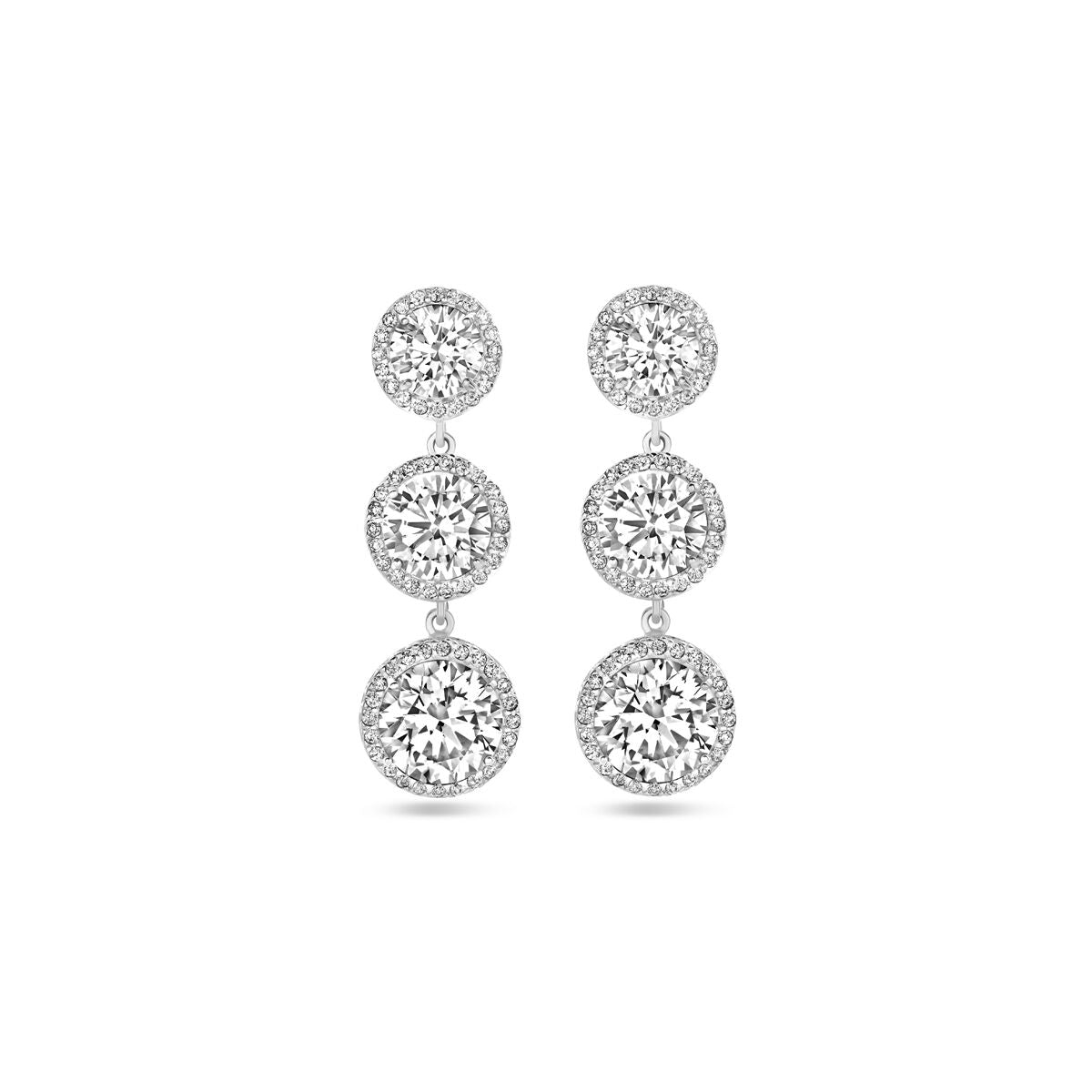 kolczyki cyrkonia 20 mm srebro rodowane