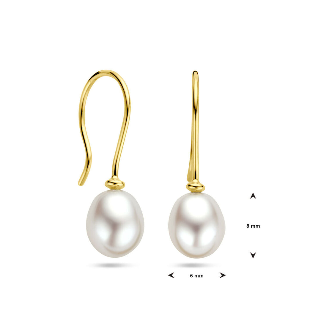 oorhangers parel franse haak 14K geelgoud