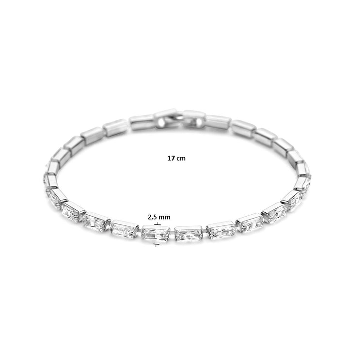 tennisarmband 2,5 mm zirkonia zilver gerhodineerd